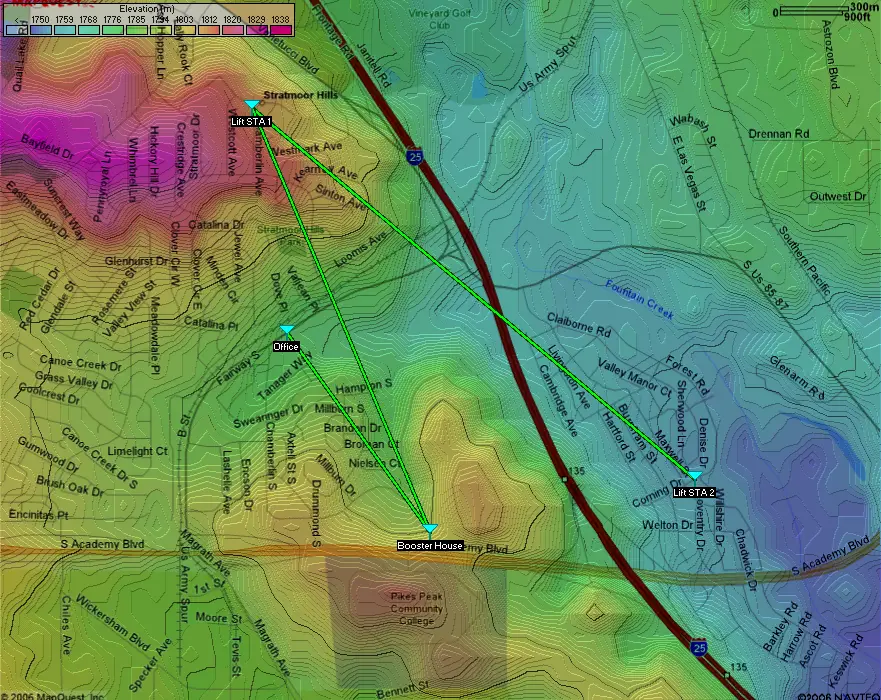 WiDe analysis showing LoS between two sites